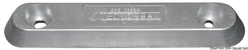 Oval Vetus type anode 55 x 30 x 200 mm