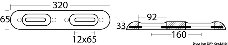 Magnesium anode for bolt mounting 320x65 mm