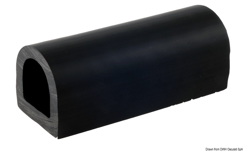 Black PVC fendering 70x70 mm Cut-down size 2m