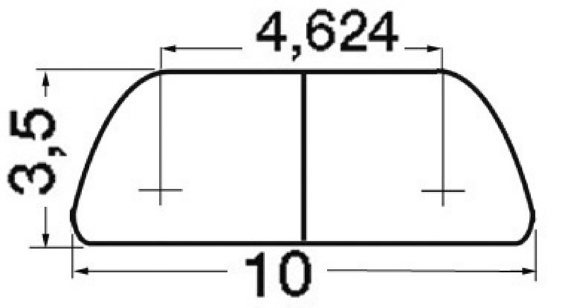 Semi-round AISI316 profile 10 mm