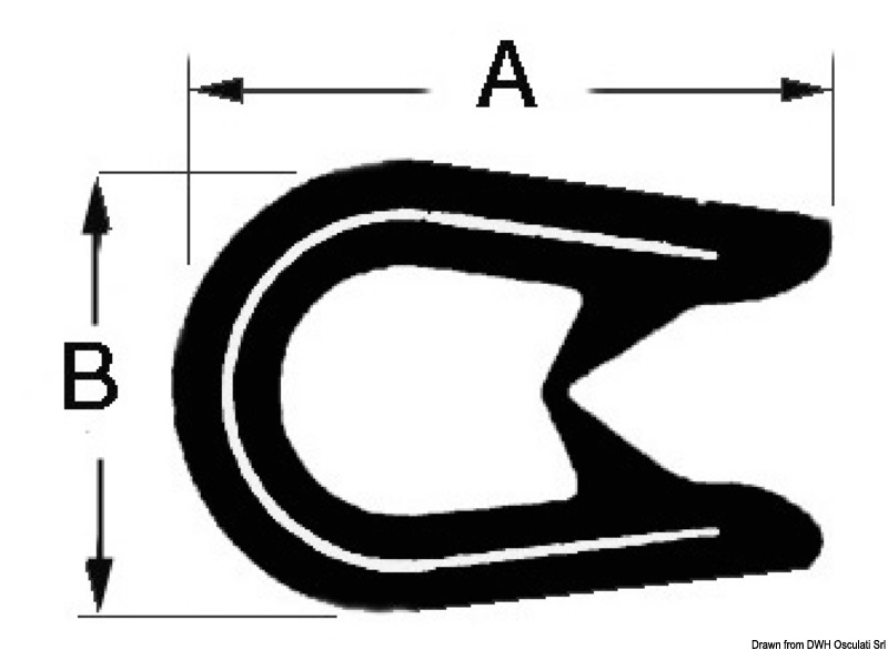 Semi-flexible reinforced white PVC profile 4x6 mm