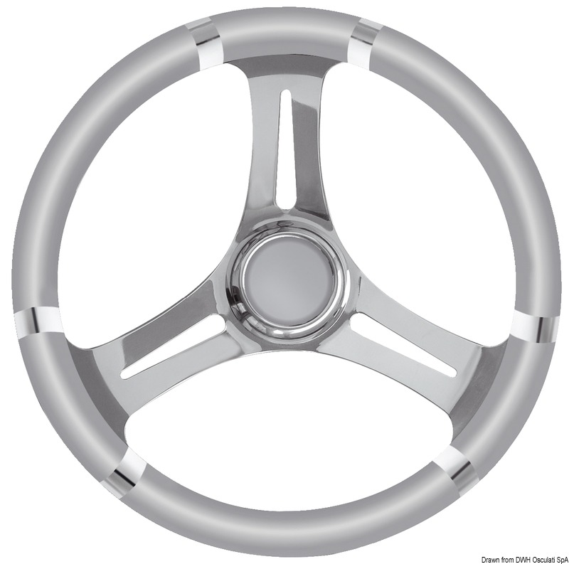 B soft polyurethane steering wheel grey/SS 350mm