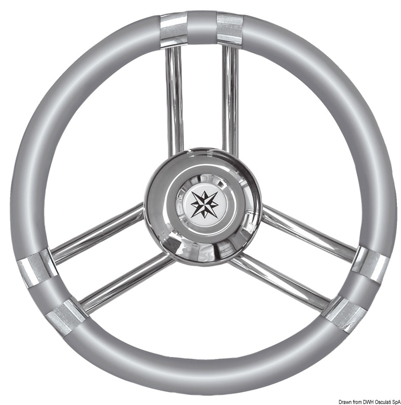C soft polyurethane steering wheel gray/SS 350 mm
