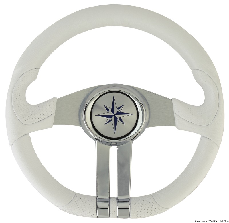 Baltic white steering wheel silver/chrome spokes