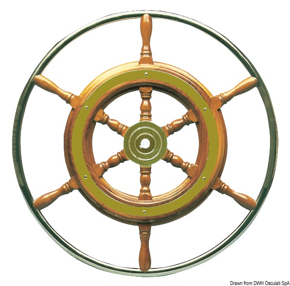 Steering wheel w/SS external rim 62 cm