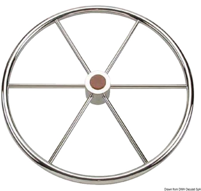 Polished SS 6-spoke steering wheel 700 mm