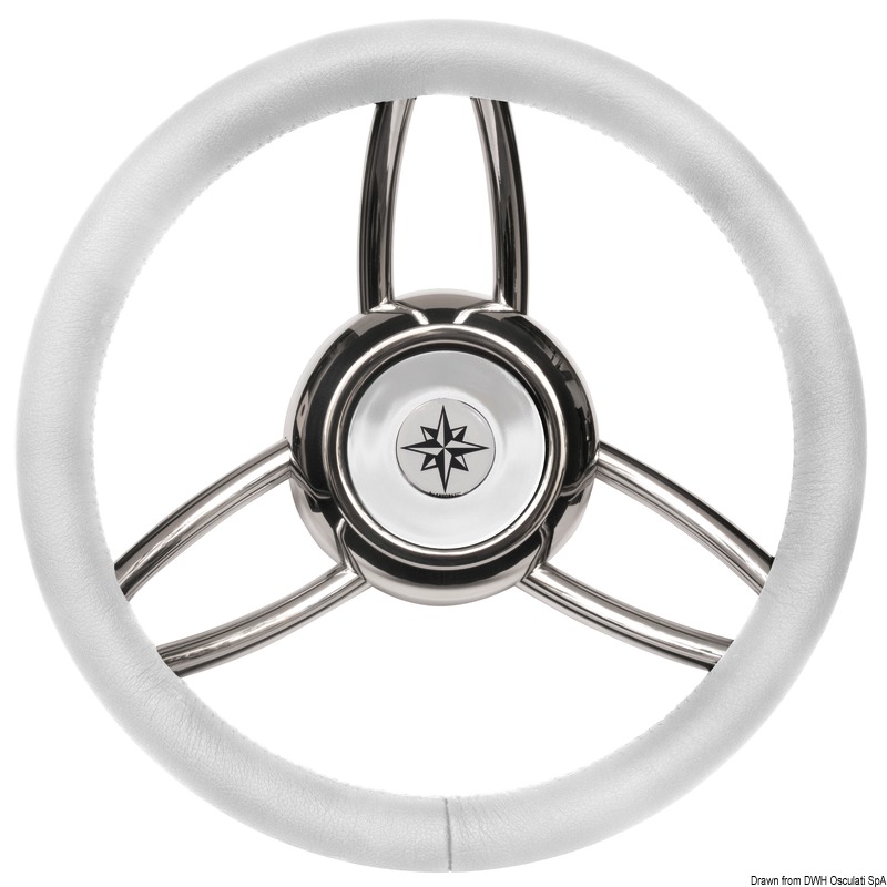 Blitz steering wheel w/soft polyurethan ring white