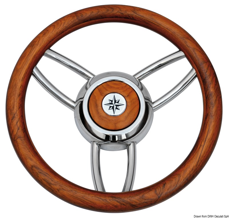 Blitz steering wheel w/matt teak outer ring