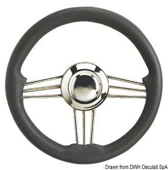 SS+polyurethane steering wheel grey 350 mm