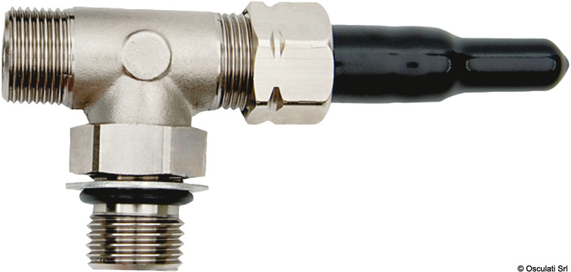 T-fitting for adjustable cylinder 3/8" nickel plated brass