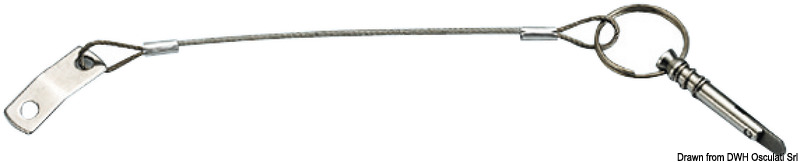 SS plate + cable w/spring folding pin