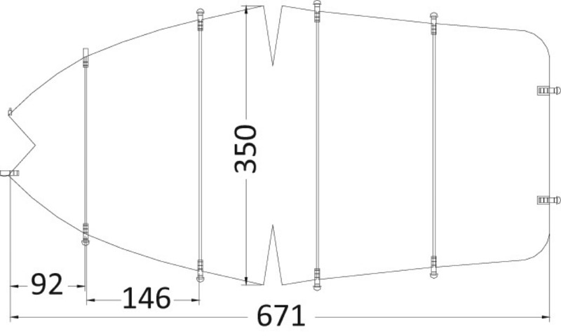 Tarpaulin universal 550/610 x 240 cm grey 300D