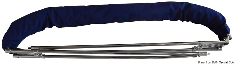 3-arc bimini high AISI316 Ø 25 mm 215/225 cm blue