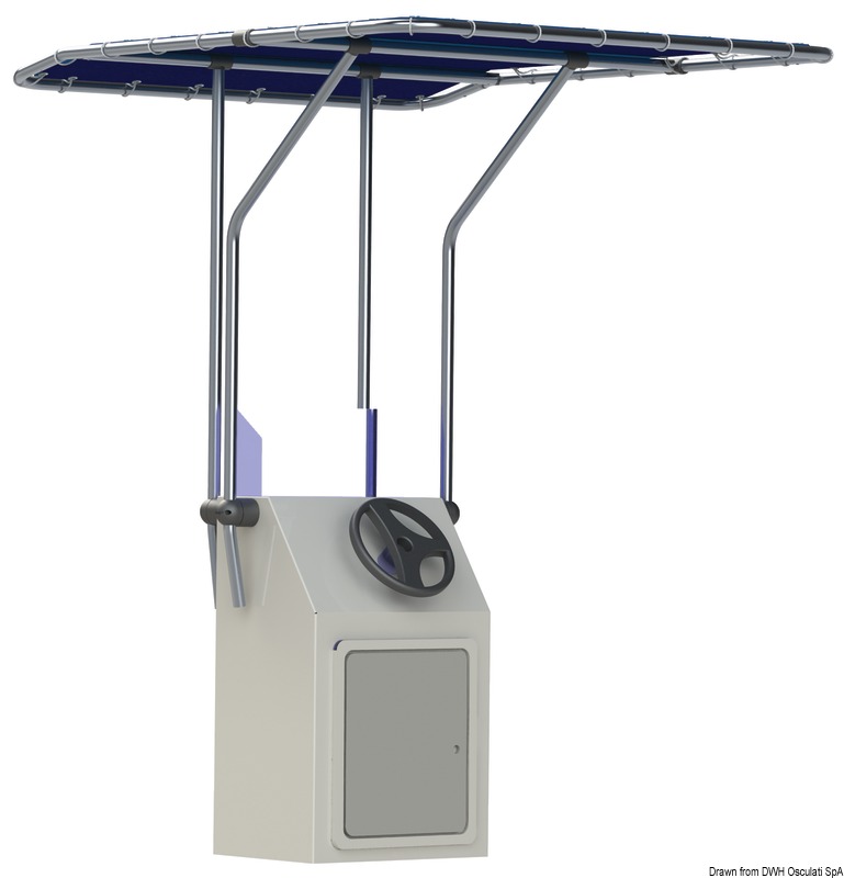 Retractable aluminium T-Top blue 1700x1400 mm