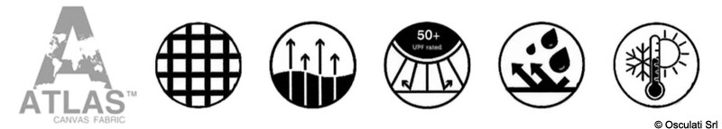Front extension bimini top f.T-Tops 275/305 cm blue