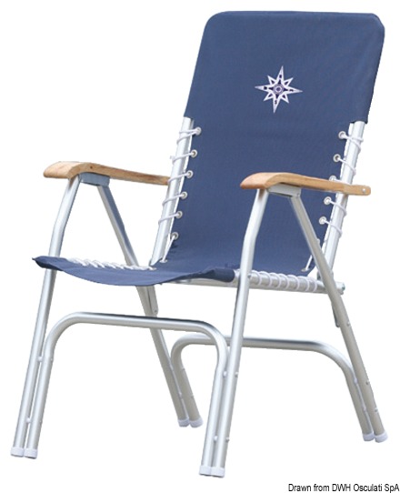 Deck folding chair navy blue