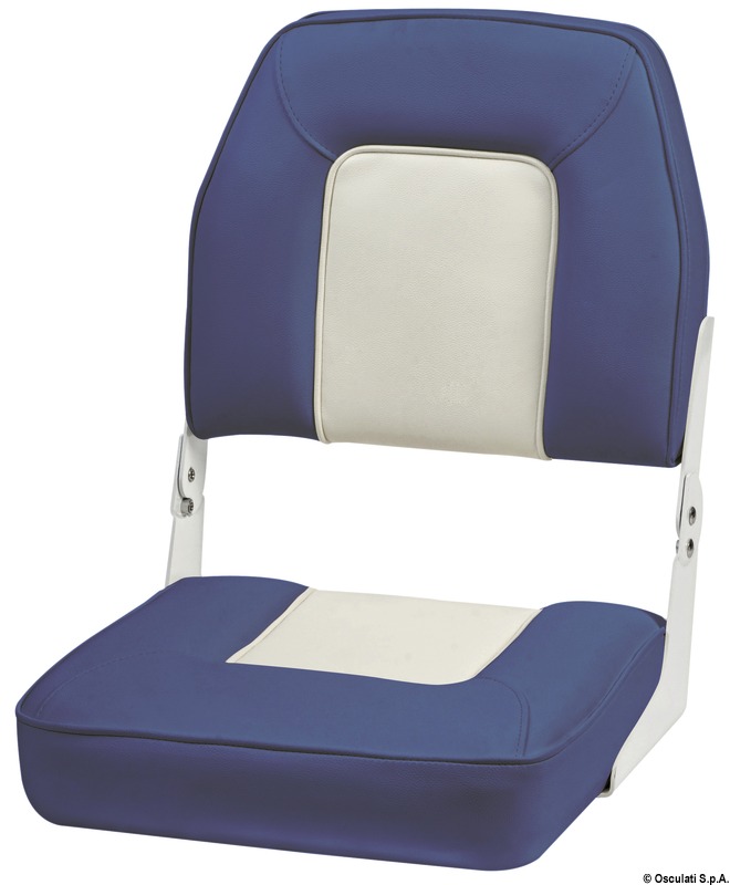 De Luxe seat w/foldable backrest white/blue