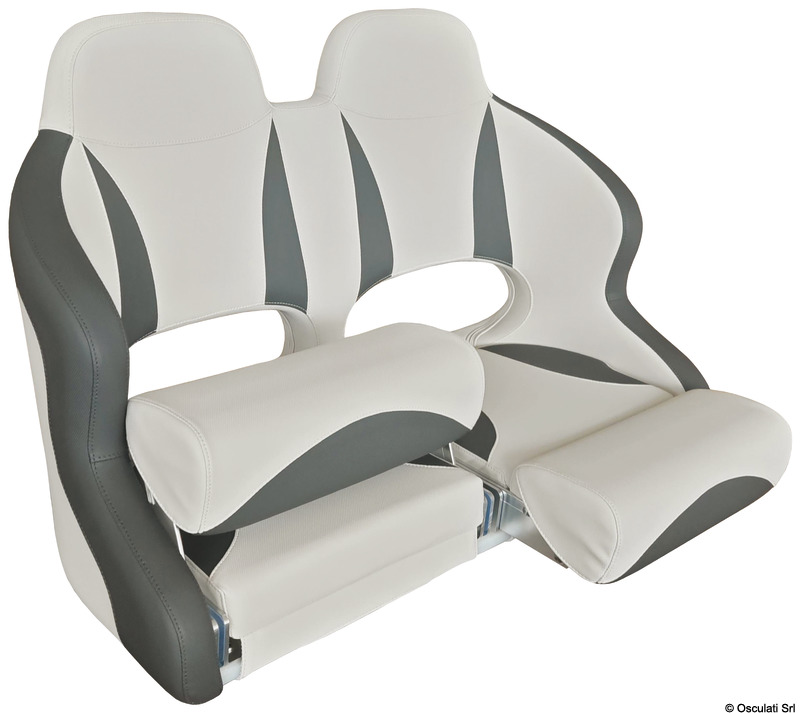 Double padded seat w/H99 flip-up bolster Light Gray and Charcoal