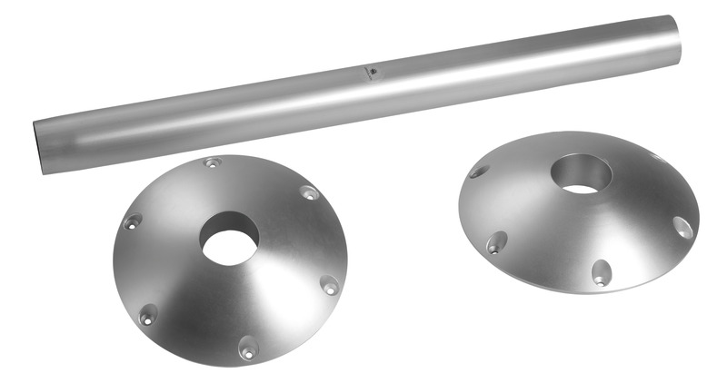 Aluminium table leg w/holding plate