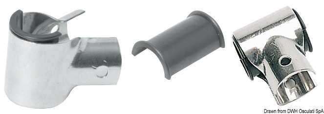 SS T joint f. plattforms Ø 22 mm