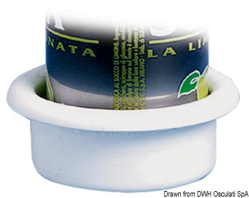 Recess-fit glass holder ABS white Ø 75 mm