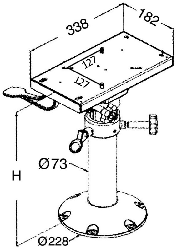 Seat support w/rotating slide 435/635 mm