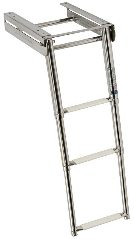 Telescopic foldaway standard ladder AISI316 3 step
