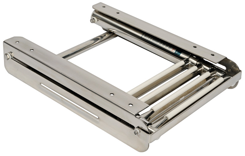 Telescopic foldaway standard ladder AISI316 4 step