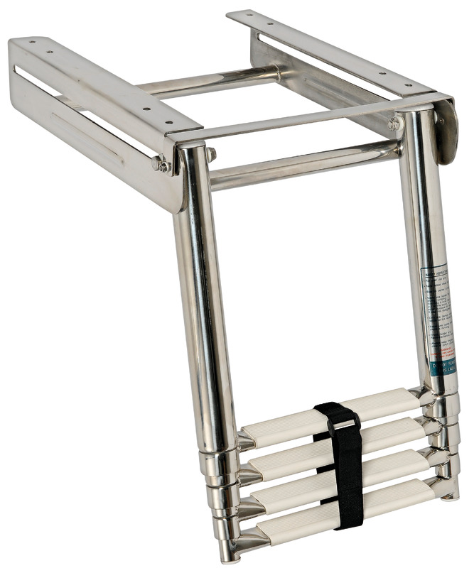 Telescopic foldaway standard ladder AISI316 4 step