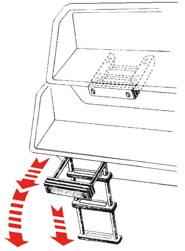 Telescopic foldaway standard narrow AISI316 3 step