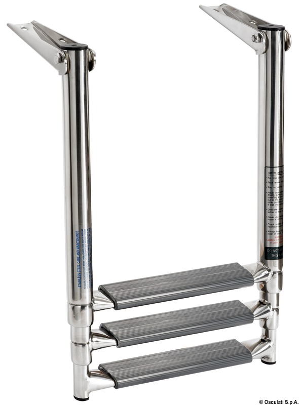 3-step telescopic ladder for platforms oval tubes