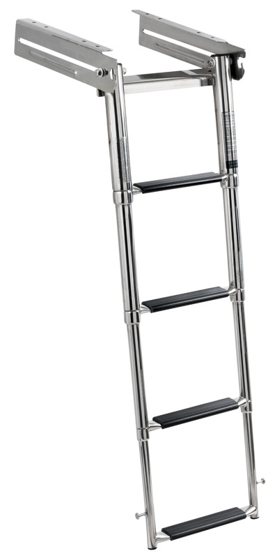 Ladder w/overhanging rungs under platform mounting