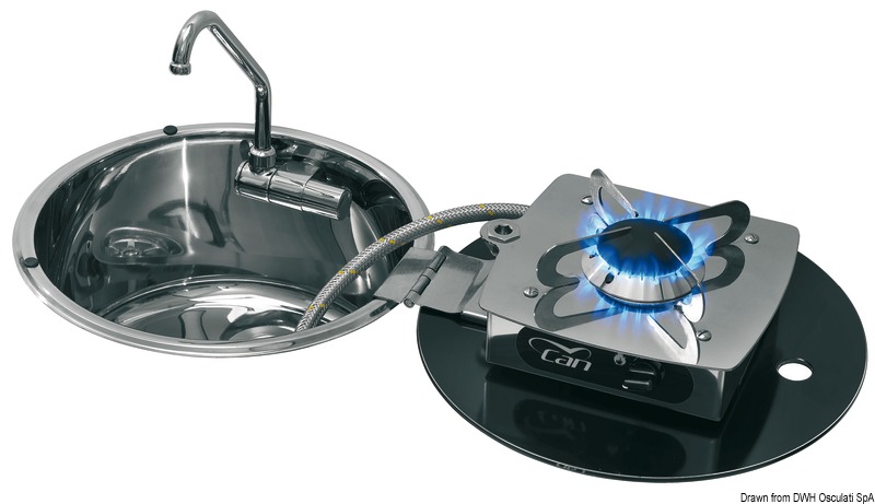 Hinged cooktop 1 burner round version