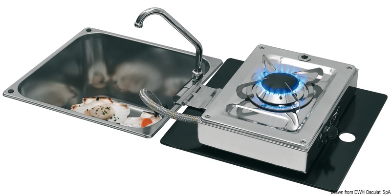Hinged cooktop 1 burner rectangular version