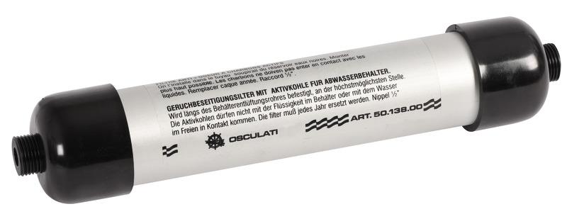 Deodorsan carbon filter for black water vents