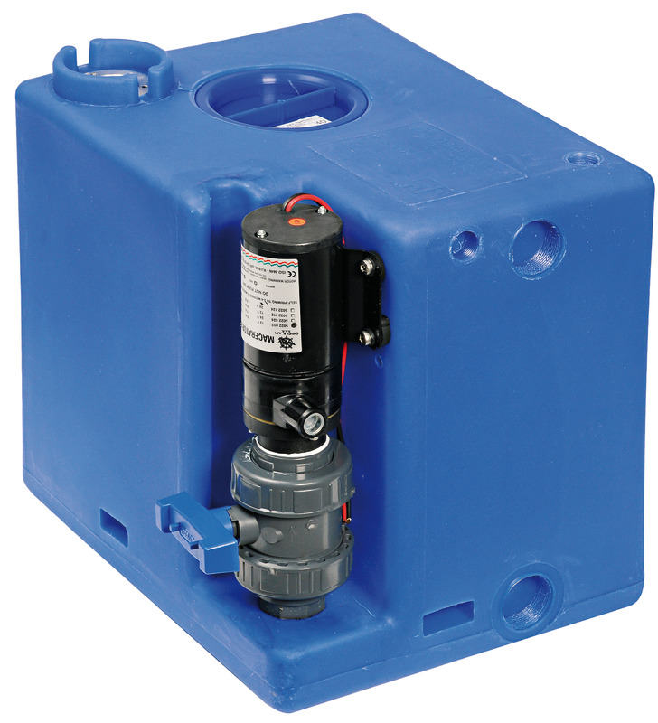 Waste water tank w/macerator 12 V 52 l