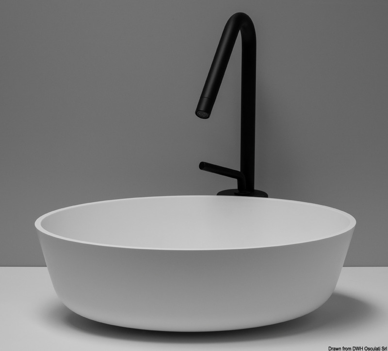 Countertop round sink in Ocritech white Ø 300 mm