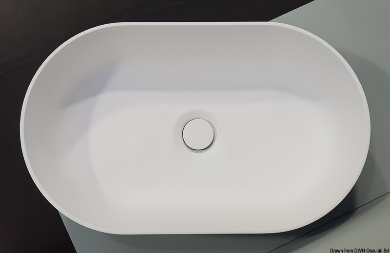 Countertop semi-oval sink Ocritech white 450x260 mm