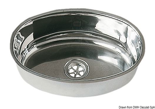 Oval sink SS, mirror polished 240x375 mm