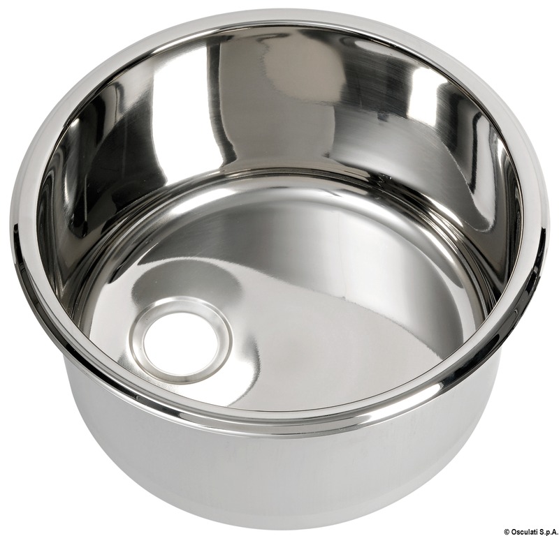 SS mirror polished round sink 330x180 mm