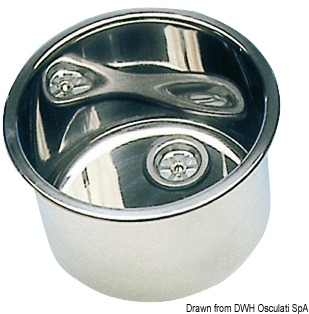 SS mirror polished round sink 385x180 mm