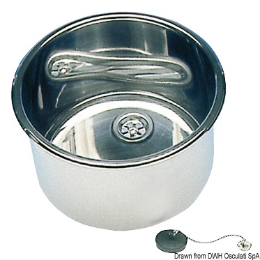 SS mirror polished round sink 420x180 mm