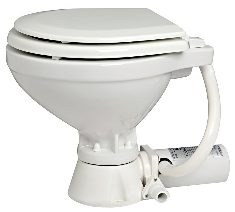Electric toilet unit compact wooden seat 12 V