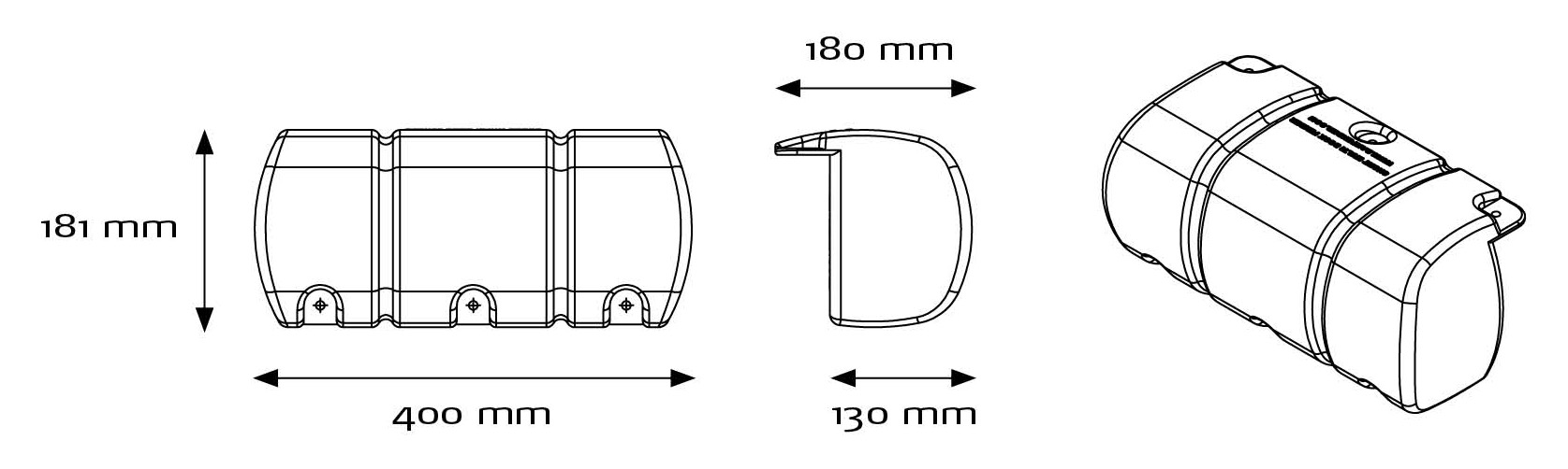 Dan-Fender Multi Dock SHORT Fender white 400 x 181 x 130/180mm