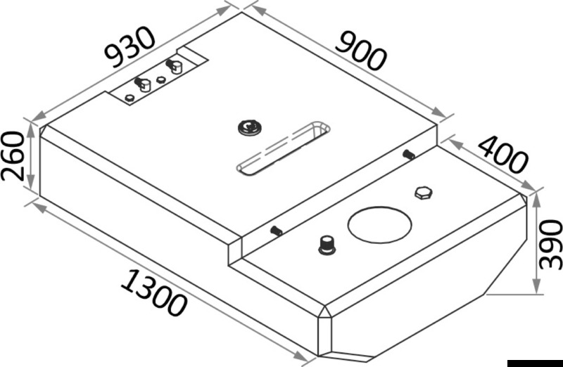 Fuel tank 370 l