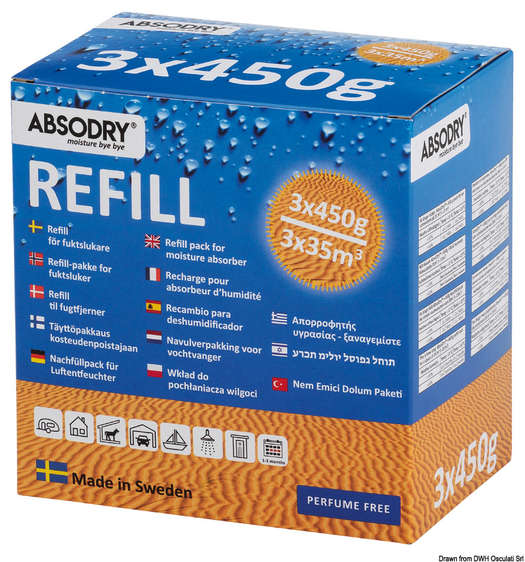 ABSODRY refill packs 3 x 450 gr