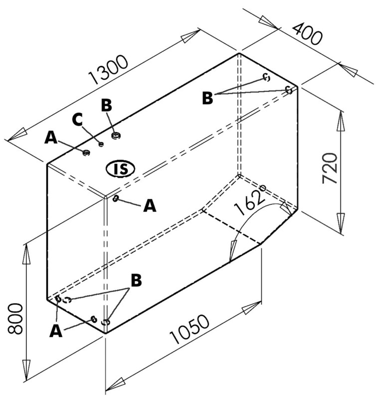 Tank for drinkable water 345 l right
