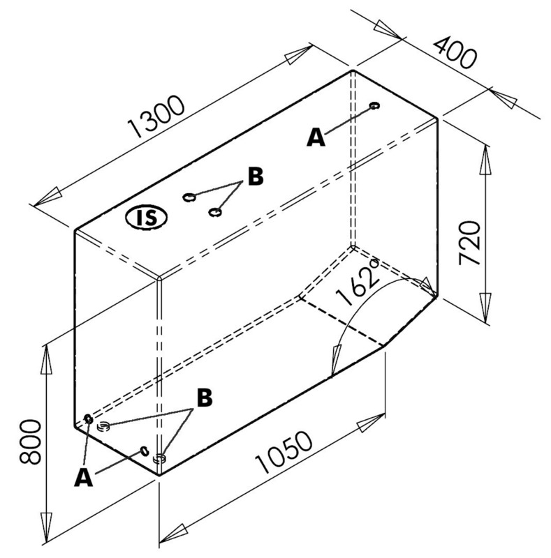 Tank for drinkable water 345 l left
