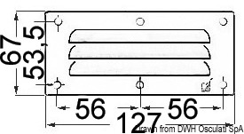 Louvred vent polished SS 67x127 mm