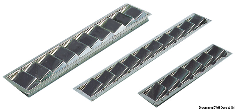 Louvred vent mirror-polished SS 525x76 mm